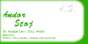 andor stoj business card